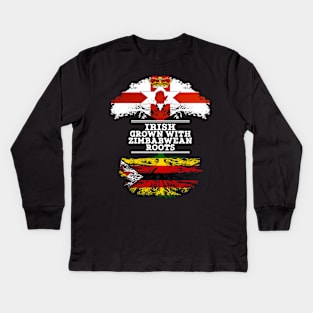 Northern Irish Grown With Zimbabwean Roots - Gift for Zimbabwean With Roots From Zimbabwe Kids Long Sleeve T-Shirt